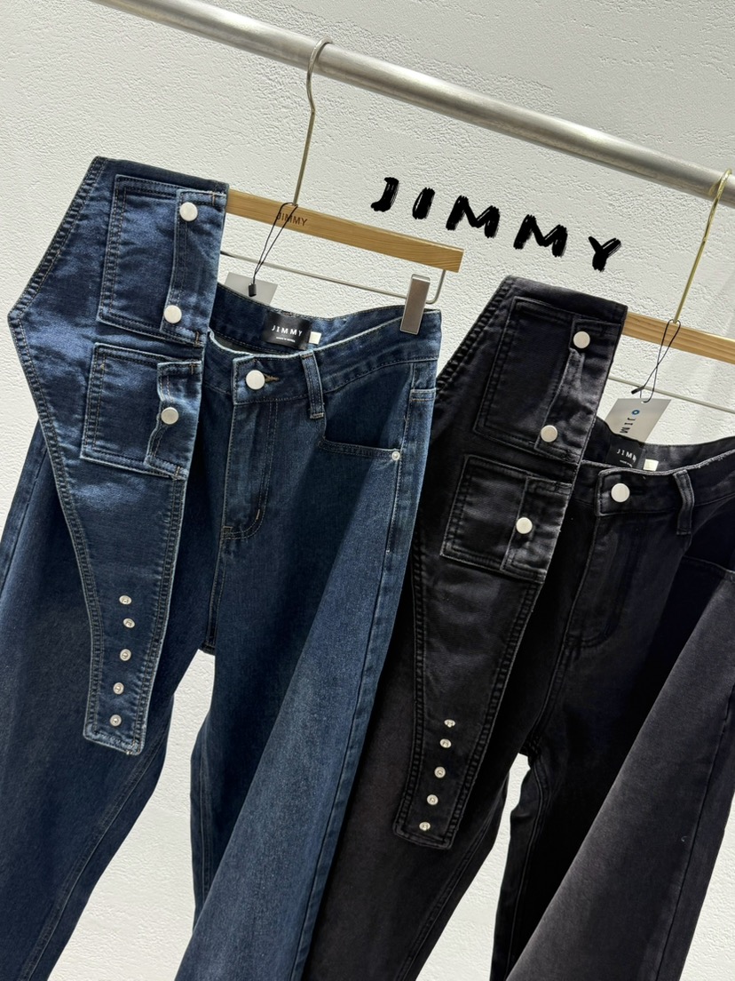 JIMMY韓國直郵㊣女裝新品職業人氣時尚休閑熱賣25秋冬牛仔褲JIMMY/REMAKE牛仔褲