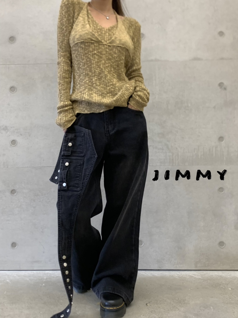 JIMMY韓國直郵㊣女裝新品職業人氣時尚休閑熱賣25秋冬牛仔褲JIMMY/REMAKE牛仔褲