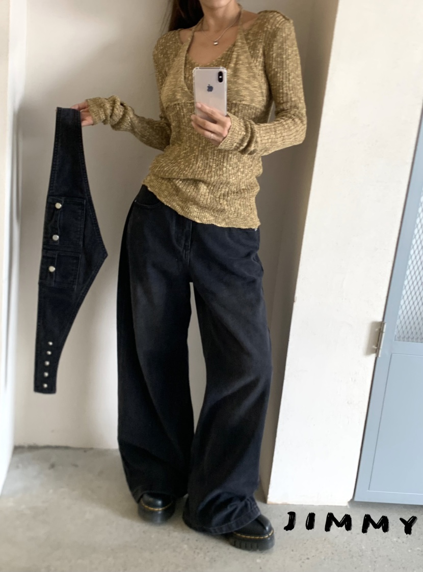 JIMMY韓國直郵㊣女裝新品職業人氣時尚休閑熱賣25秋冬牛仔褲JIMMY/REMAKE牛仔褲