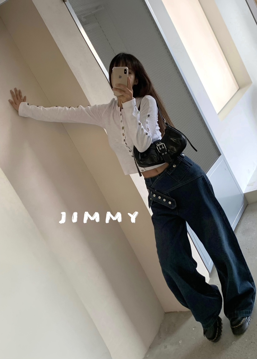 JIMMY韓國直郵㊣女裝新品職業人氣時尚休閑熱賣25秋冬牛仔褲JIMMY/REMAKE牛仔褲