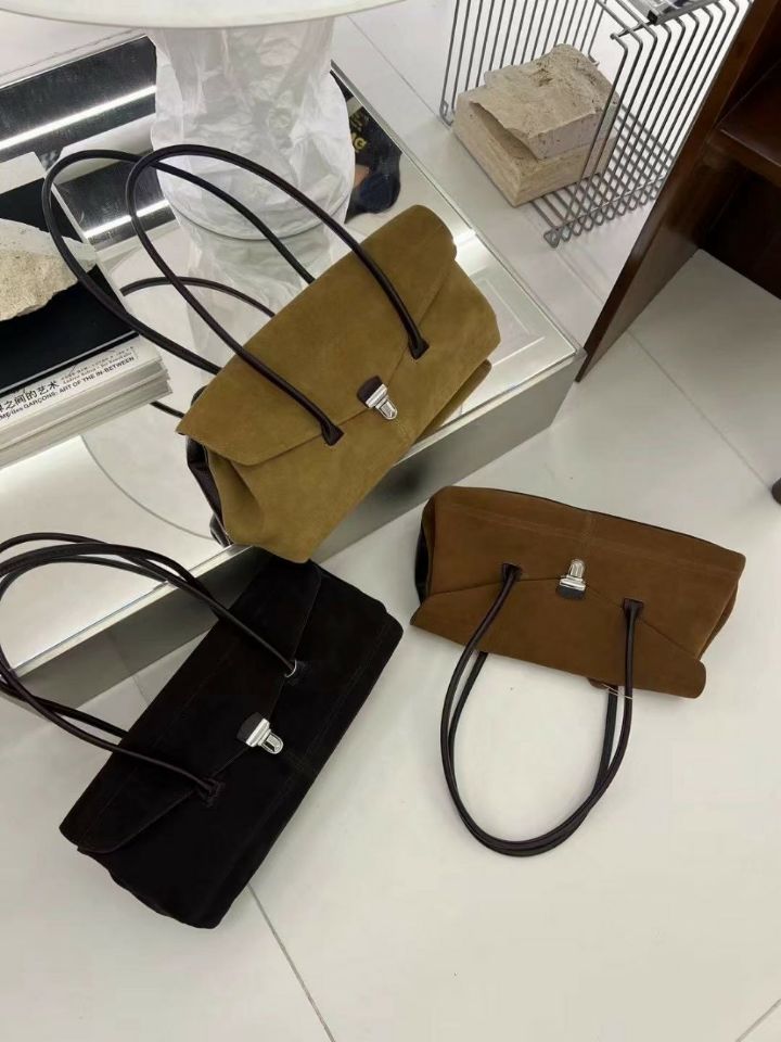 TROUVAILLE東大門㊣直郵女裝新品25秋冬單肩斜跨包絨面革牛皮TROUVAILLE單肩/斜跨包
