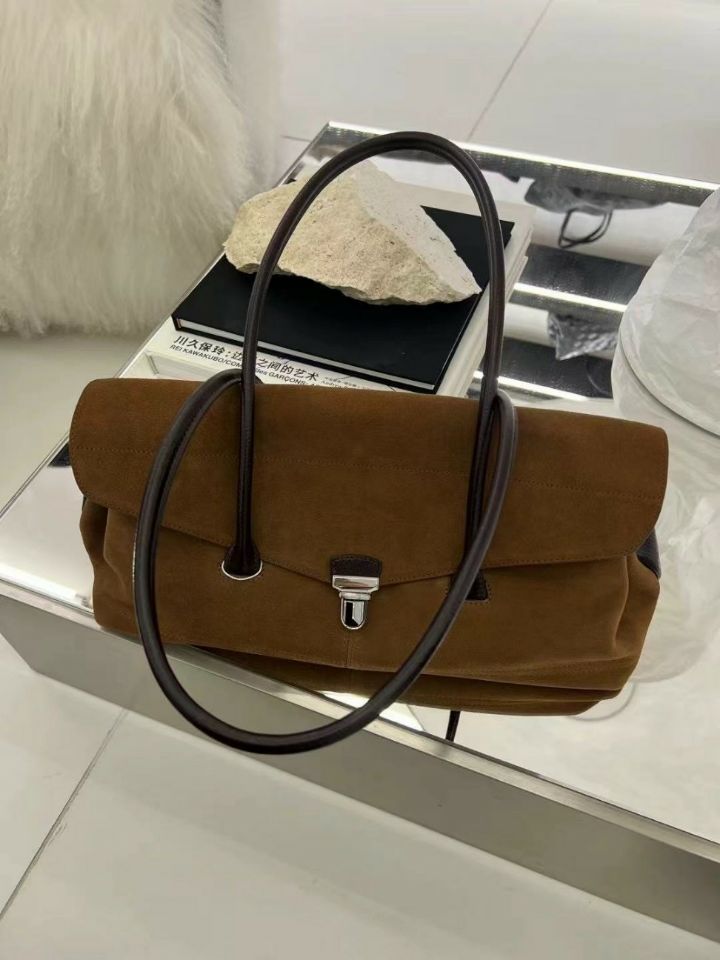 TROUVAILLE東大門㊣直郵女裝新品25秋冬單肩斜跨包絨面革牛皮TROUVAILLE單肩/斜跨包圖色3