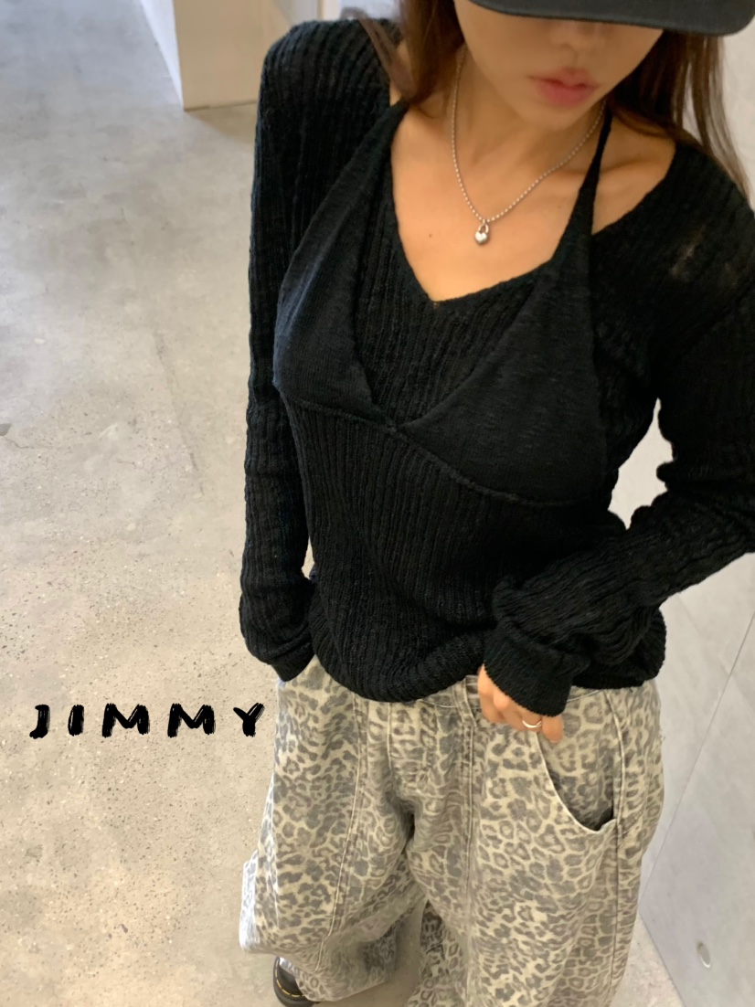 JIMMY韓國直郵㊣女裝新款人氣時尚休閑25秋冬真品職業針織衫JIMMY/REMAKE針織衫
