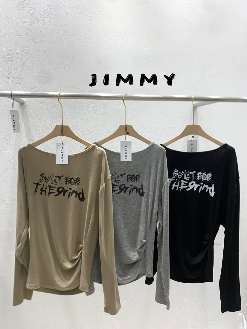 JIMMY韓國直郵㊣女士新品真品熱賣推薦時尚休閑人氣長袖T恤JIMMY/REMAKE長袖T恤