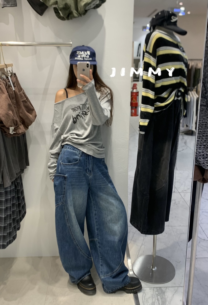 JIMMY韓國直郵㊣女士新品真品熱賣推薦時尚休閑人氣長袖T恤JIMMY/REMAKE長袖T恤