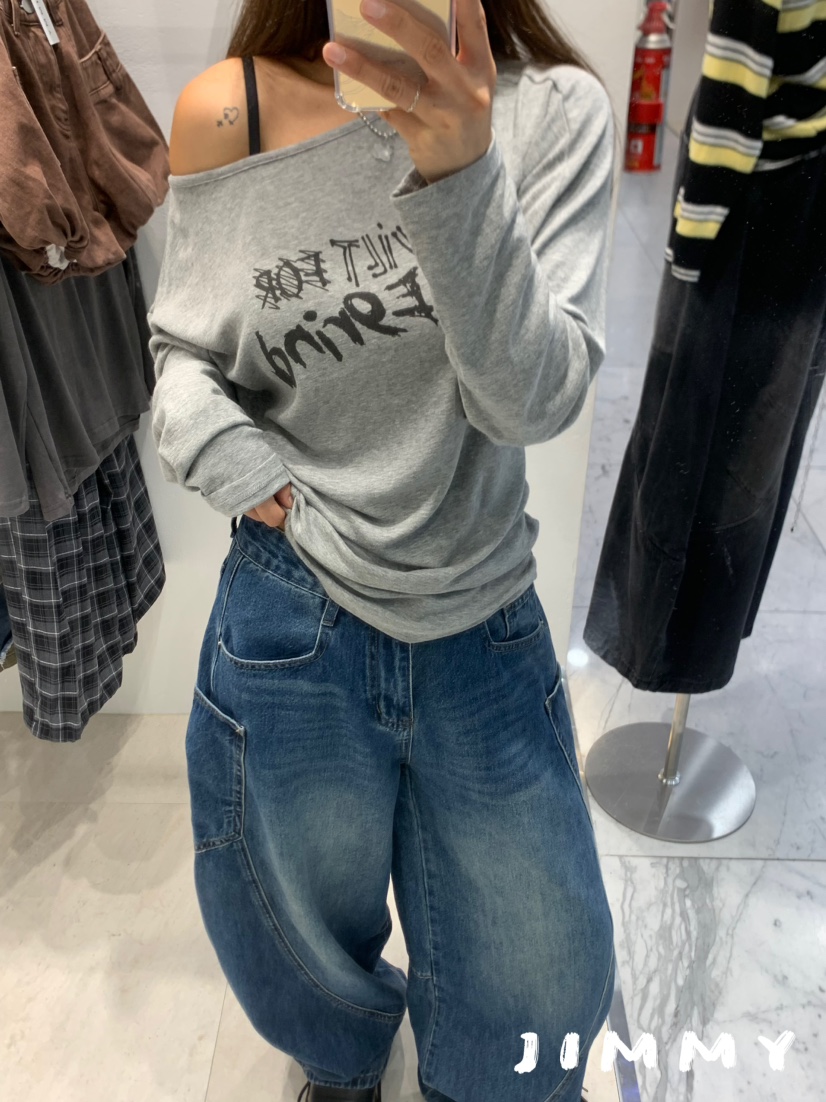 JIMMY韓國直郵㊣女士新品真品熱賣推薦時尚休閑人氣長袖T恤JIMMY/REMAKE長袖T恤圖色3