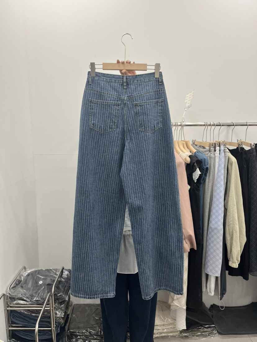 LEMATIN韓國代購㊣女裝新品休閑職業熱賣25秋冬推薦牛仔褲條紋LEMATIN牛仔褲