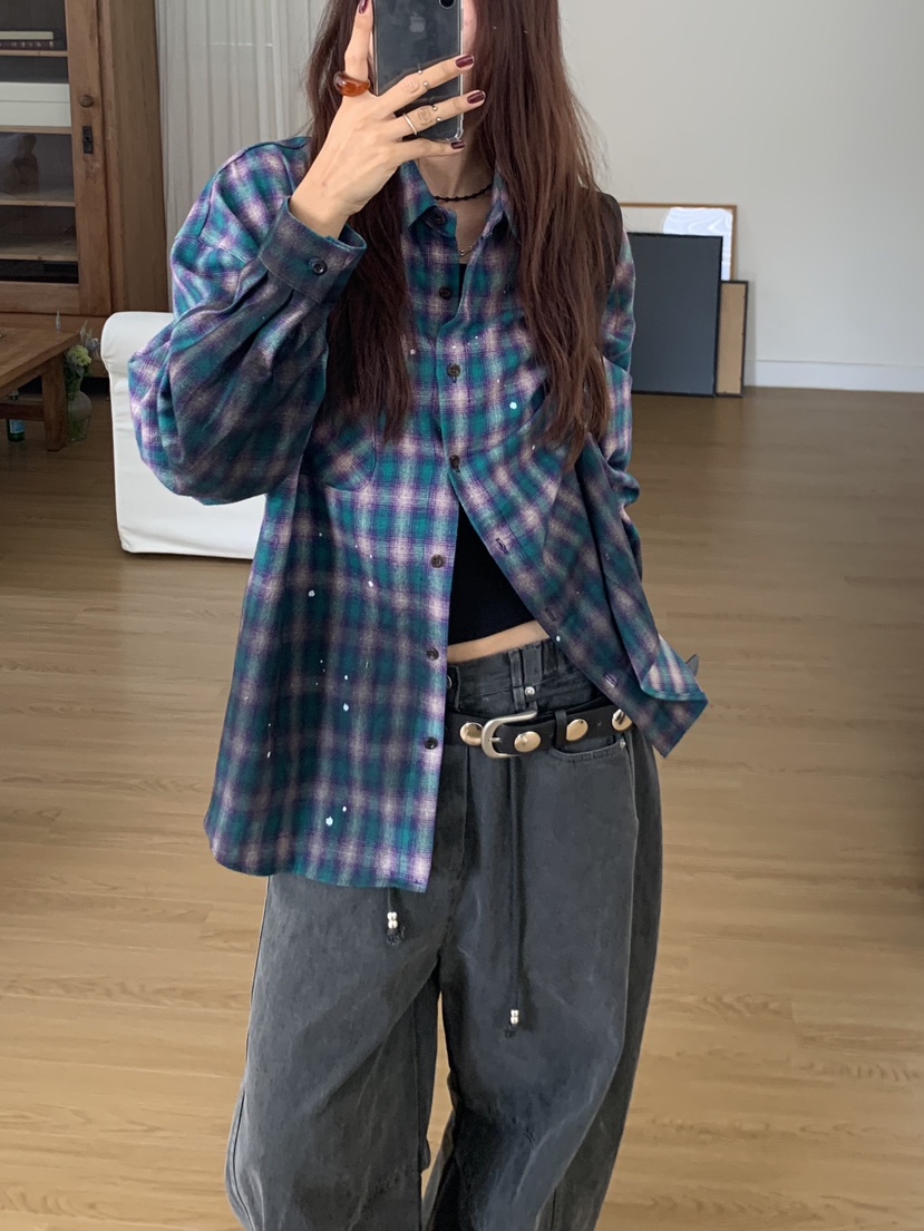 SUGAR CASE東大門㊣實拍女裝新品休閑25秋冬人氣襯衫蕾絲衫SUGAR CASE襯衫/蕾絲衫