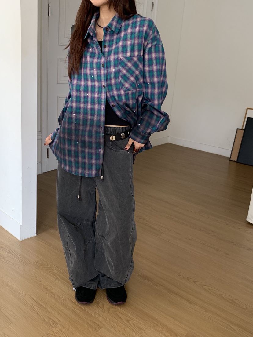 SUGAR CASE東大門㊣實拍女裝新品休閑25秋冬人氣襯衫蕾絲衫SUGAR CASE襯衫/蕾絲衫