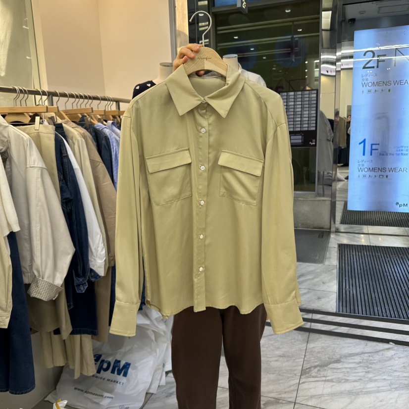 AFTERGLOW東大門㊣代購女士新品熱賣休閑25秋冬人氣襯衫蕾絲衫AFTERGLOW襯衫/蕾絲衫圖色2