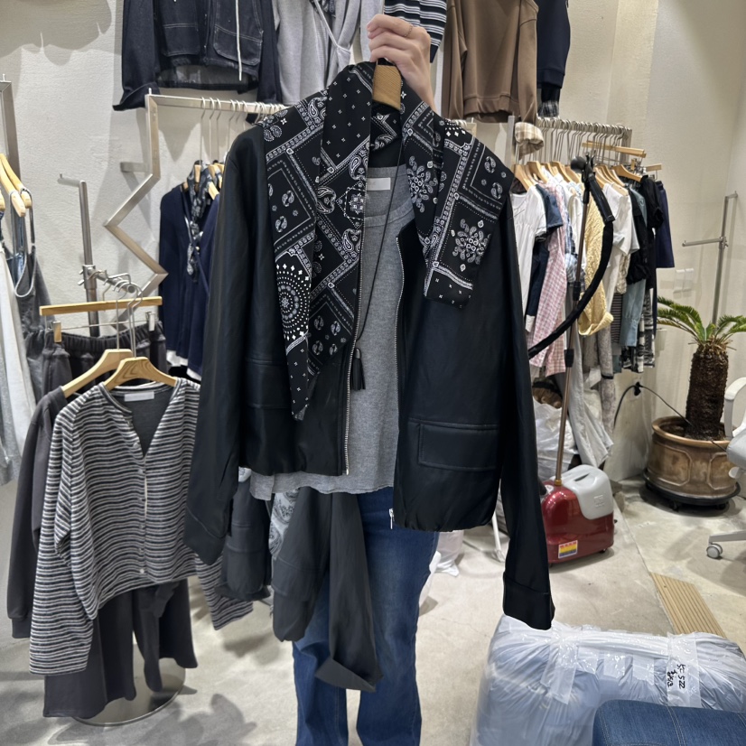 HIPTIQUE東大門㊣實拍女裝新品職業推薦休閑夾克含圍巾套裝HIPTIQUE夾克圖色2