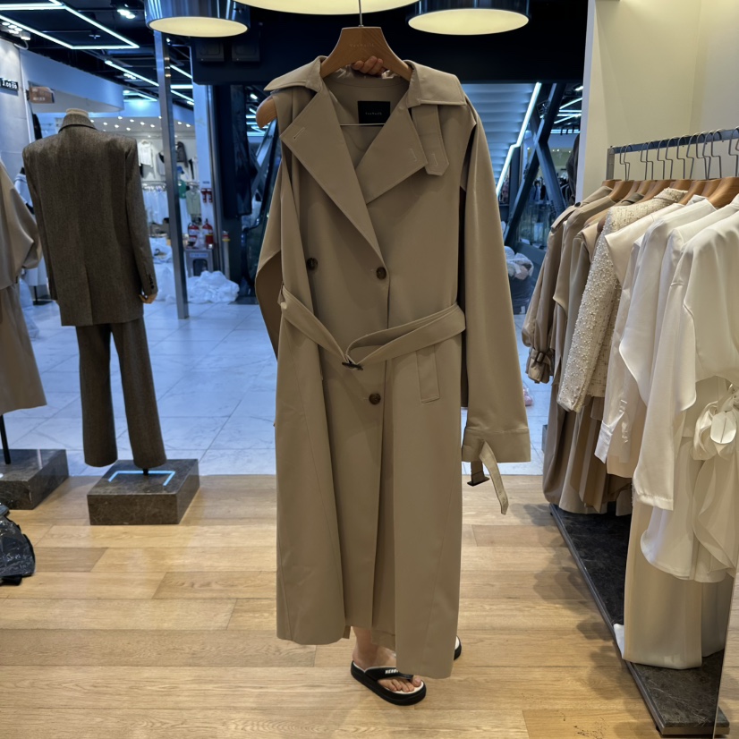 VAN NZILL東大門㊣代購女士新款真品時尚熱賣長款風衣含腰帶VAN NZILL長款風衣