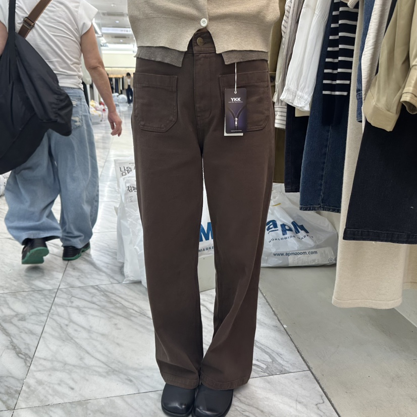 AFTERGLOW東大門㊣直郵女士新款時尚推薦人氣25秋冬牛仔褲口袋AFTERGLOW牛仔褲圖色1