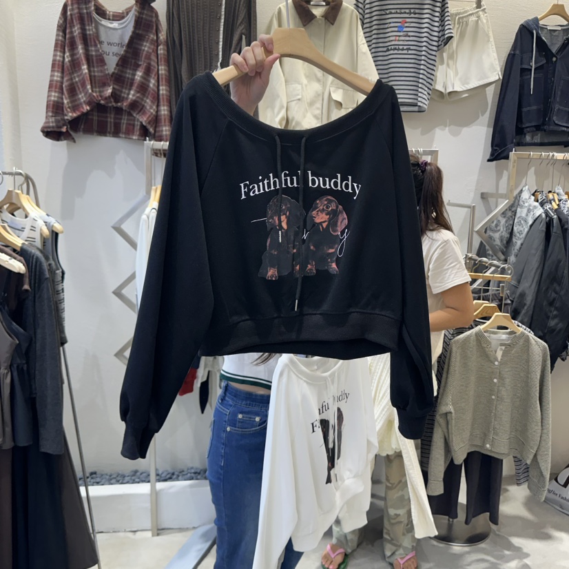 HIPTIQUE東大門㊣實拍女士新款推薦休閑人氣職業25秋冬衛衣HIPTIQUE衛衣圖色2