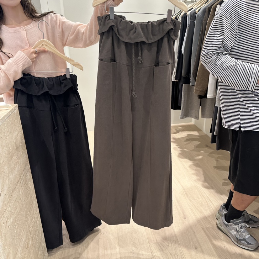 LIFFEY東大門㊣直郵女裝新品時尚25秋冬真品職業休閑褲荷葉邊LIFFEY休閑褲圖色2