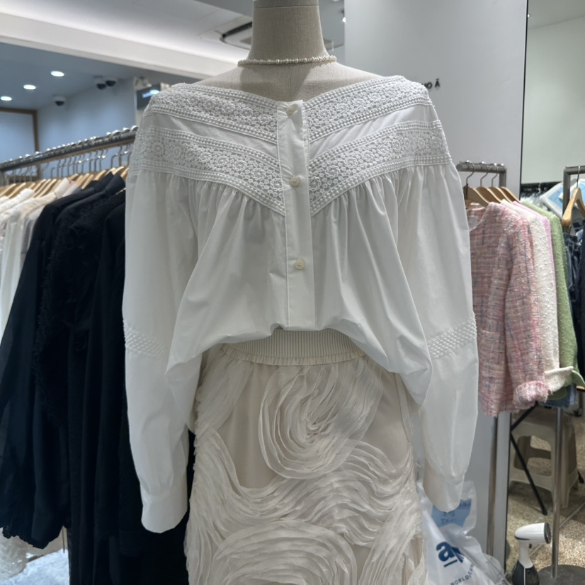 A東大門㊣代購女士新款時尚休閑推薦25秋冬真品熱賣襯衫蕾絲衫A STORE襯衫/蕾絲衫