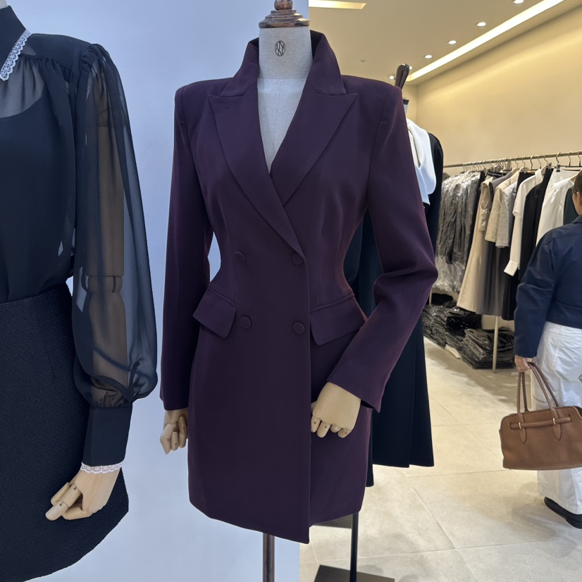 INNO東大門㊣直郵女裝新品熱賣時尚25秋冬人氣職業真品連衣裙INNO連衣裙圖色1