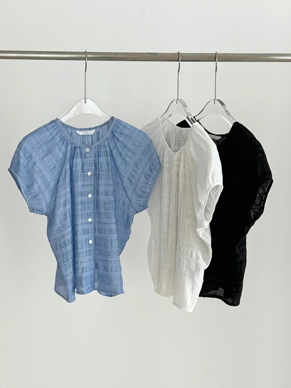 ONE AND韓國直郵㊣女士新品職業25秋冬真品襯衫蕾絲衫圓領ONE AND襯衫/蕾絲衫圖色3左三色