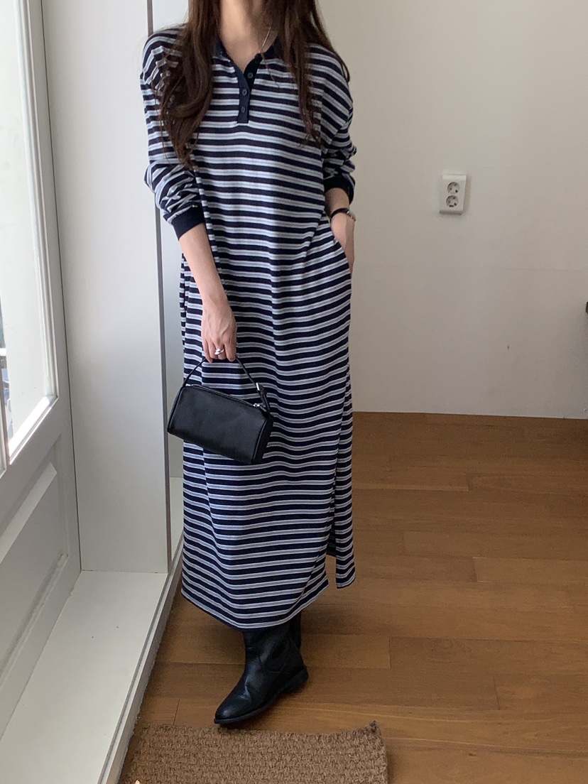 PLANTS ON GRAY韓國直郵㊣女士新品休閑真品25秋冬連衣裙PLANTS ON GRAY連衣裙
