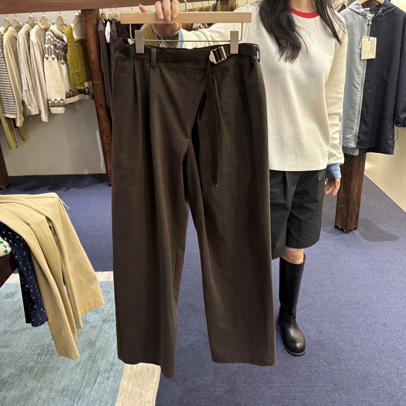 FURE韓國直郵㊣女士新品25秋冬推薦真品休閑時尚休閑褲含腰帶FURE休閑褲圖色2