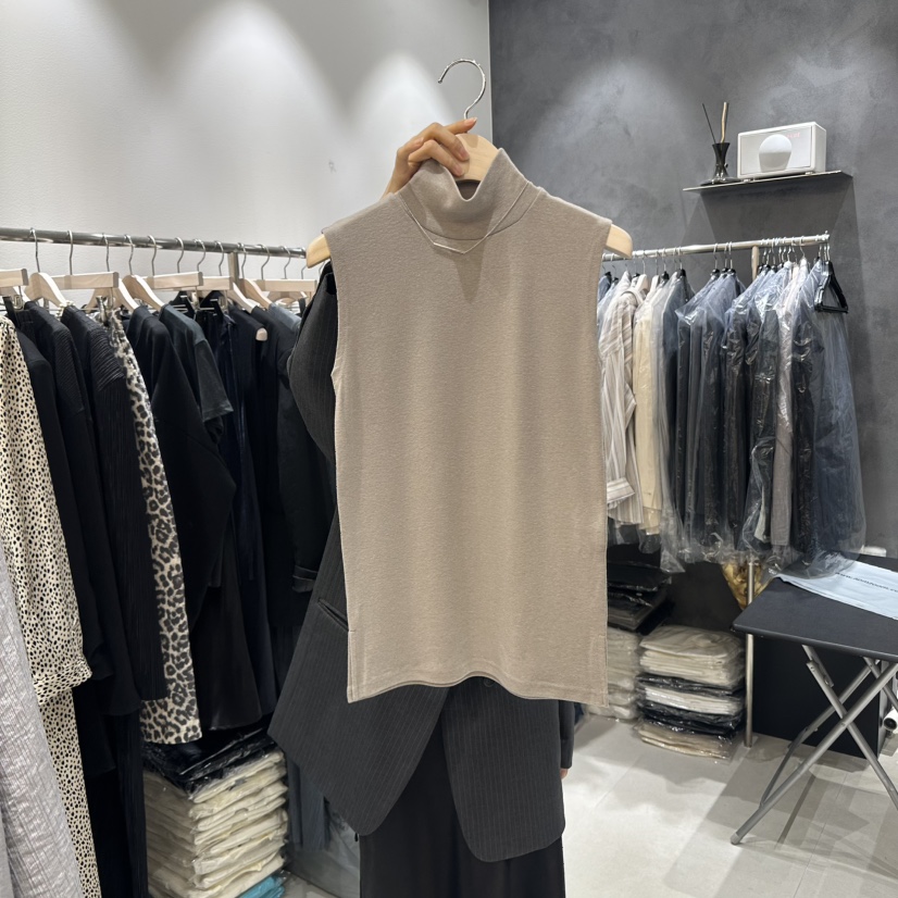 OPEN東大門㊣實拍女裝新品職業休閑人氣25秋冬吊帶背心天絲羊毛OPEN吊帶/背心圖色1