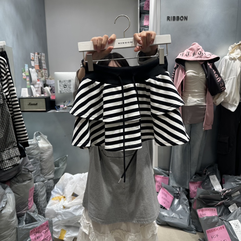 RIBBON東大門㊣代購女士新品推薦真品熱賣休閑職業25秋冬短裙RIBBON短裙圖色3黑色