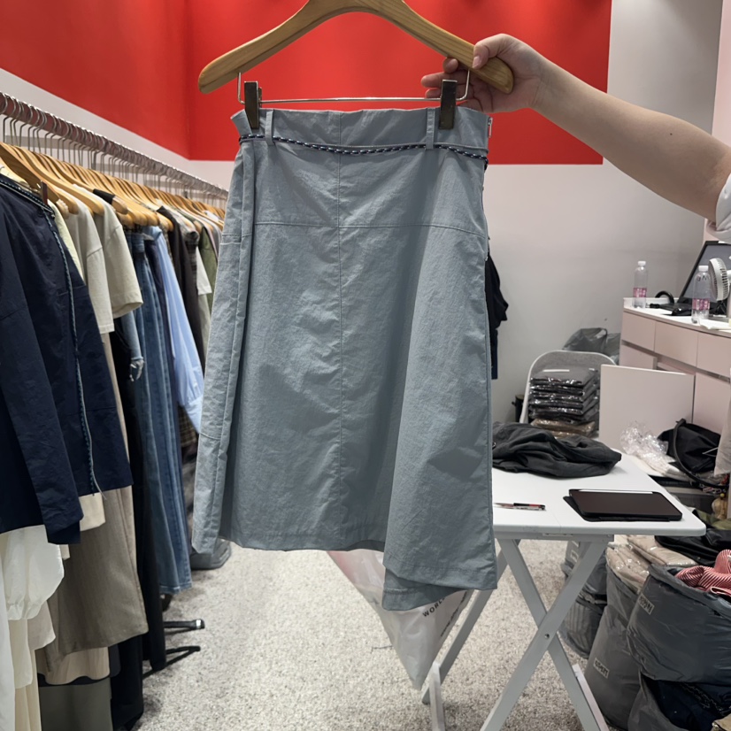 ATPZ韓國代購㊣女士新品推薦25秋冬半身裙中短裙含腰帶尼龍ATTENTION PLEAES半身裙/中短裙
