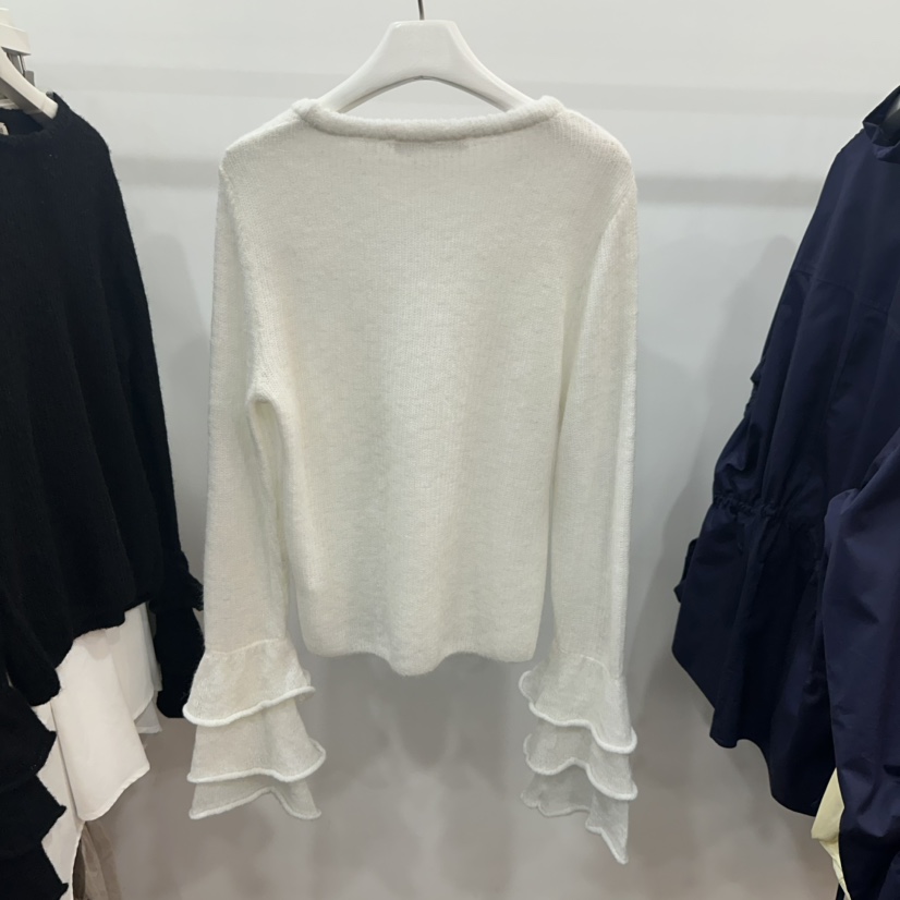 AIME HOPE MAKE東大門㊣實拍女裝新品熱賣針織衫褶邊針織AIME HOPE MAKE針織衫
