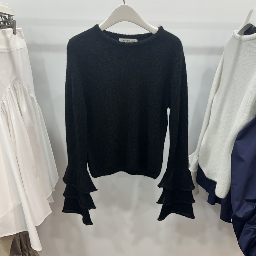 AIME HOPE MAKE東大門㊣實拍女裝新品熱賣針織衫褶邊針織AIME HOPE MAKE針織衫圖色2