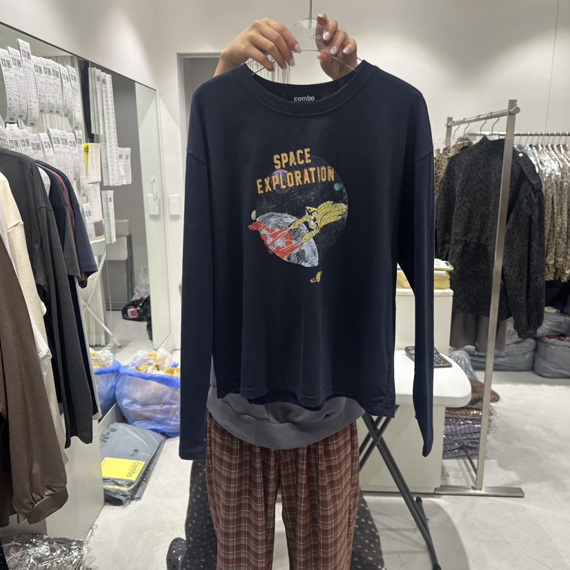 COMBO韓國直郵㊣女裝新品推薦職業熱賣休閑真品人氣長袖T恤COM_BO長袖T恤圖色3