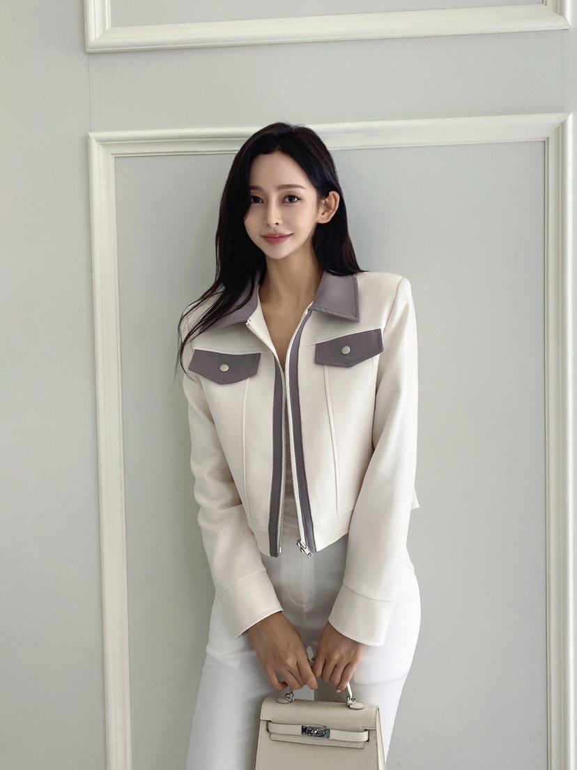CLOTH韓國代購㊣女裝新品25秋冬休閑真品時尚推薦人氣職業夾克CLOTH夾克圖色1