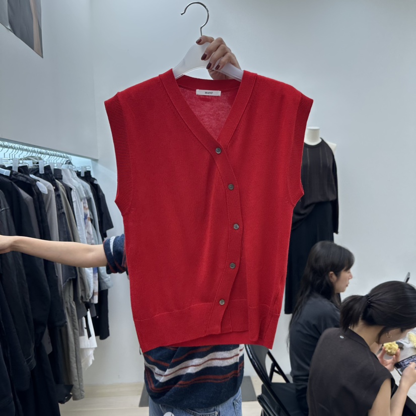 MAINT韓國代購㊣女士新品25秋冬休閑真品時尚人氣熱賣馬甲紐扣MAINT馬甲圖色1