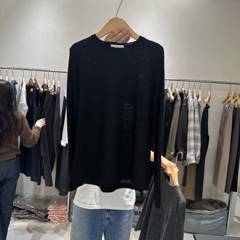 OVU韓國代購㊣女裝新品人氣職業真品時尚休閑熱賣長袖T恤羊毛OVU長袖T恤圖色4