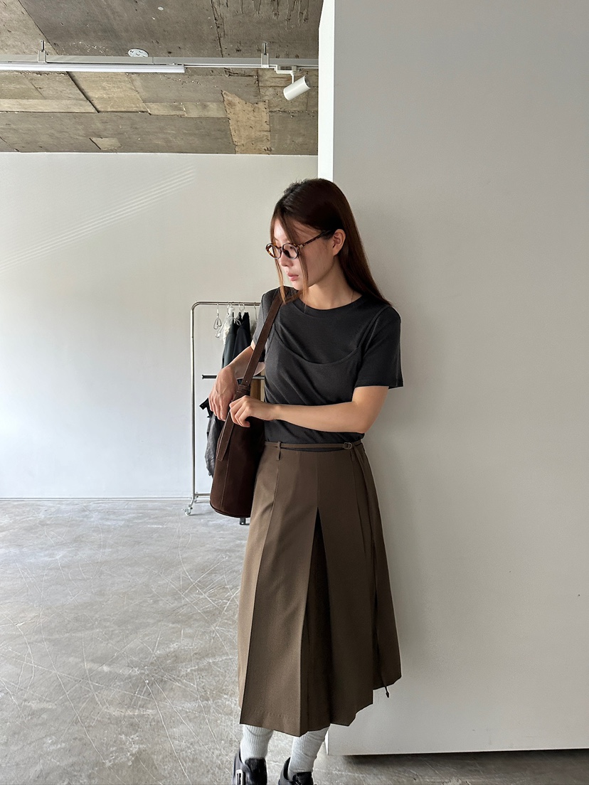 UNBOUND韓國代購㊣女士新品25秋冬真品時尚T恤假兩件棉質雙層UNBOUNDT恤