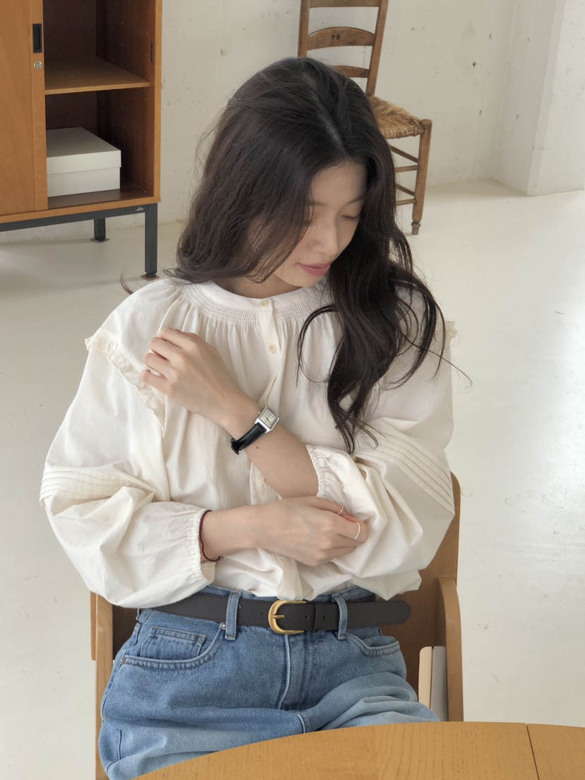 ERUME韓國代購㊣女士新款人氣25秋冬熱賣職業推薦襯衫蕾絲衫ERUME襯衫/蕾絲衫