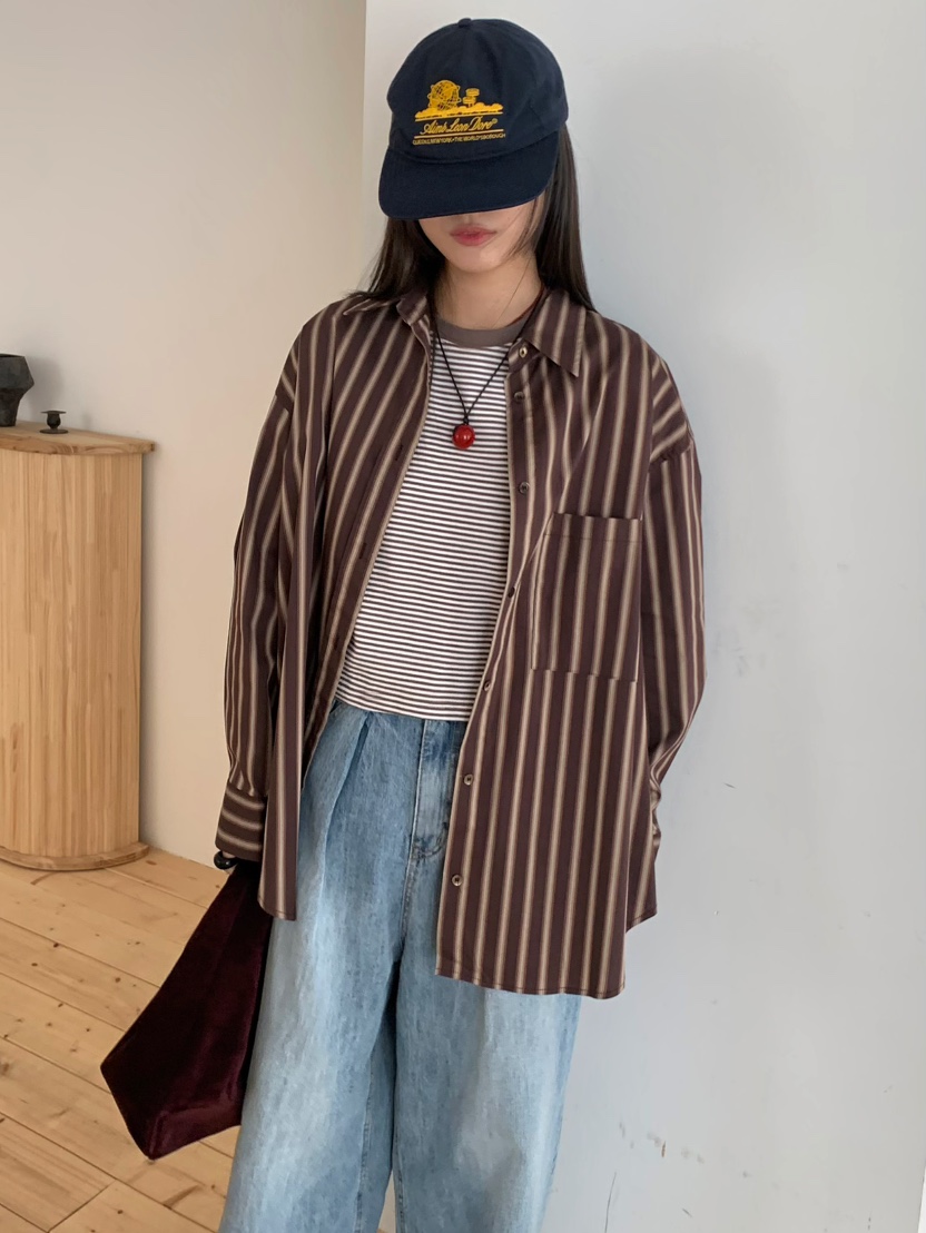 PEBBLE東大門㊣直郵女士新品推薦時尚人氣真品25秋冬襯衫蕾絲衫PEBBLE/LAYER襯衫/蕾絲衫