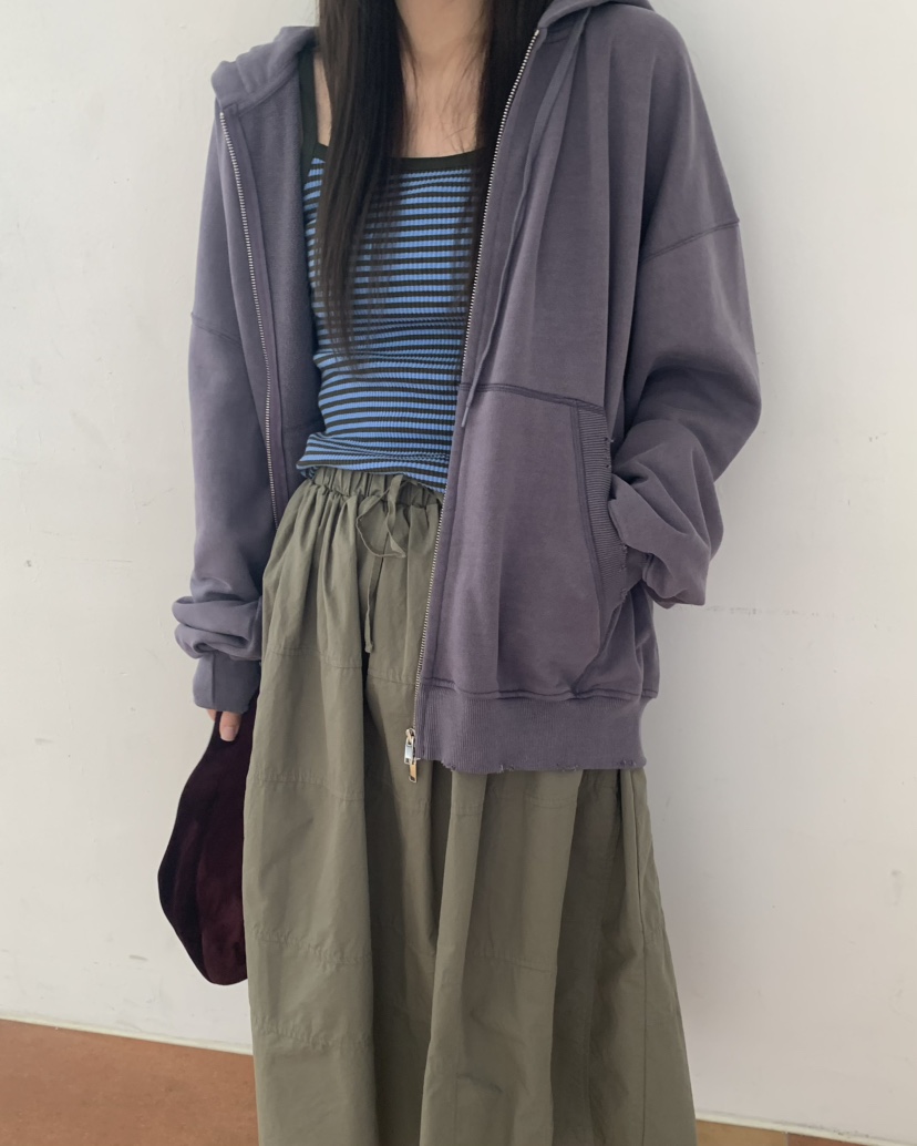 PEBBLE東大門㊣直郵女士新品人氣25秋冬熱賣夾克連帽拉鏈衫PEBBLE/LAYER夾克