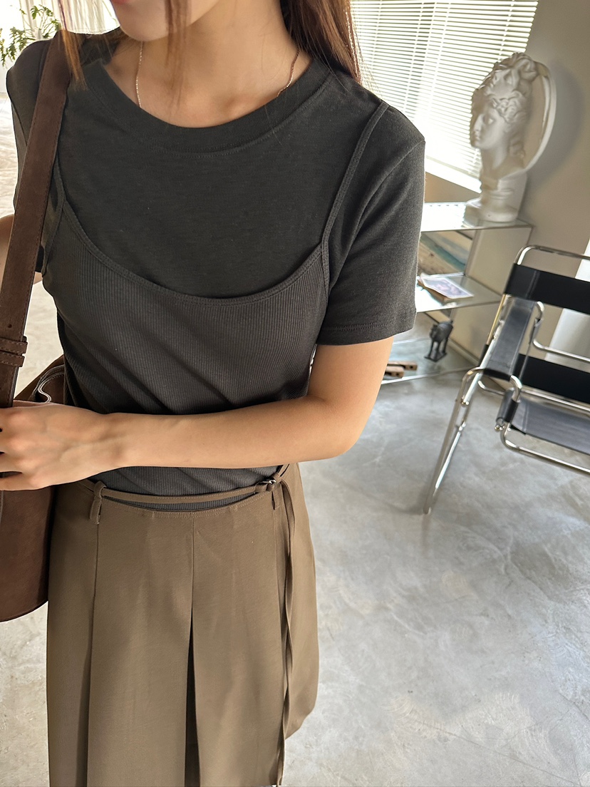 UNBOUND韓國代購㊣女裝新款休閑職業推薦半身裙中短裙含腰繩UNBOUND半身裙/中短裙