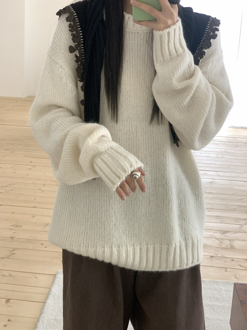 PEBBLE東大門㊣直郵女士新款真品時尚人氣休閑針織衫馬海毛PEBBLE/LAYER針織衫