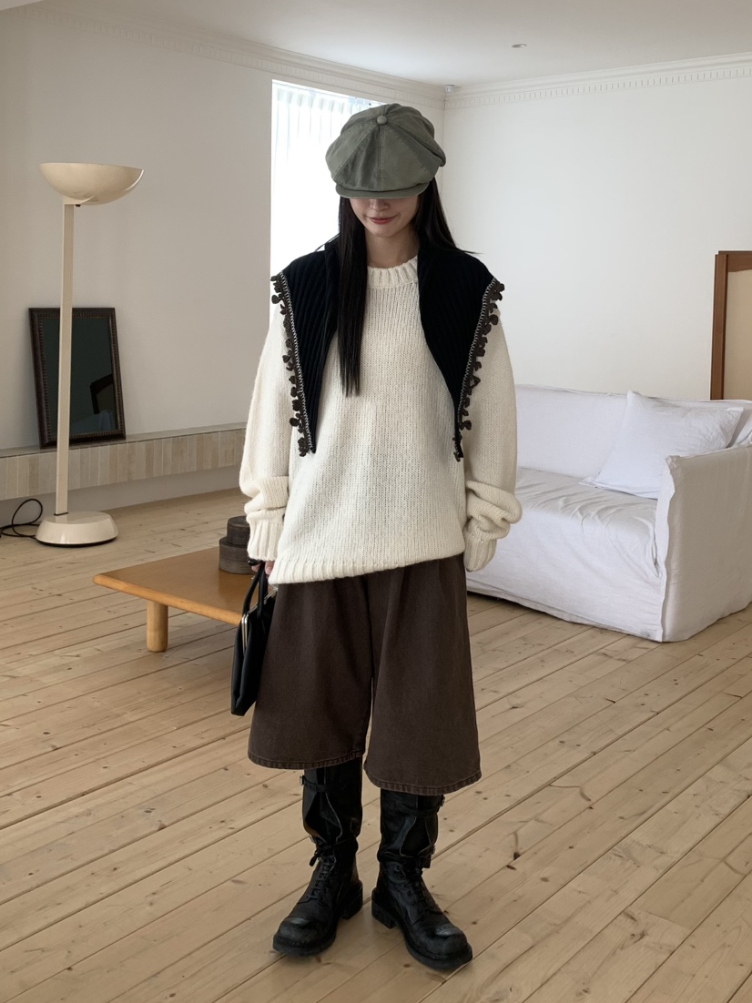 PEBBLE東大門㊣直郵女士新款真品時尚人氣休閑針織衫馬海毛PEBBLE/LAYER針織衫