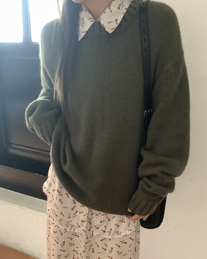 PEBBLE東大門㊣直郵女士新款真品時尚人氣休閑針織衫馬海毛PEBBLE/LAYER針織衫