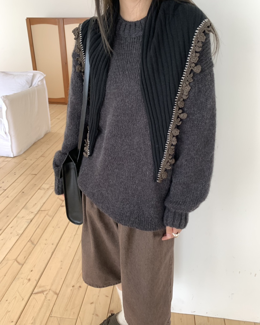 PEBBLE東大門㊣直郵女士新款真品時尚人氣休閑針織衫馬海毛PEBBLE/LAYER針織衫