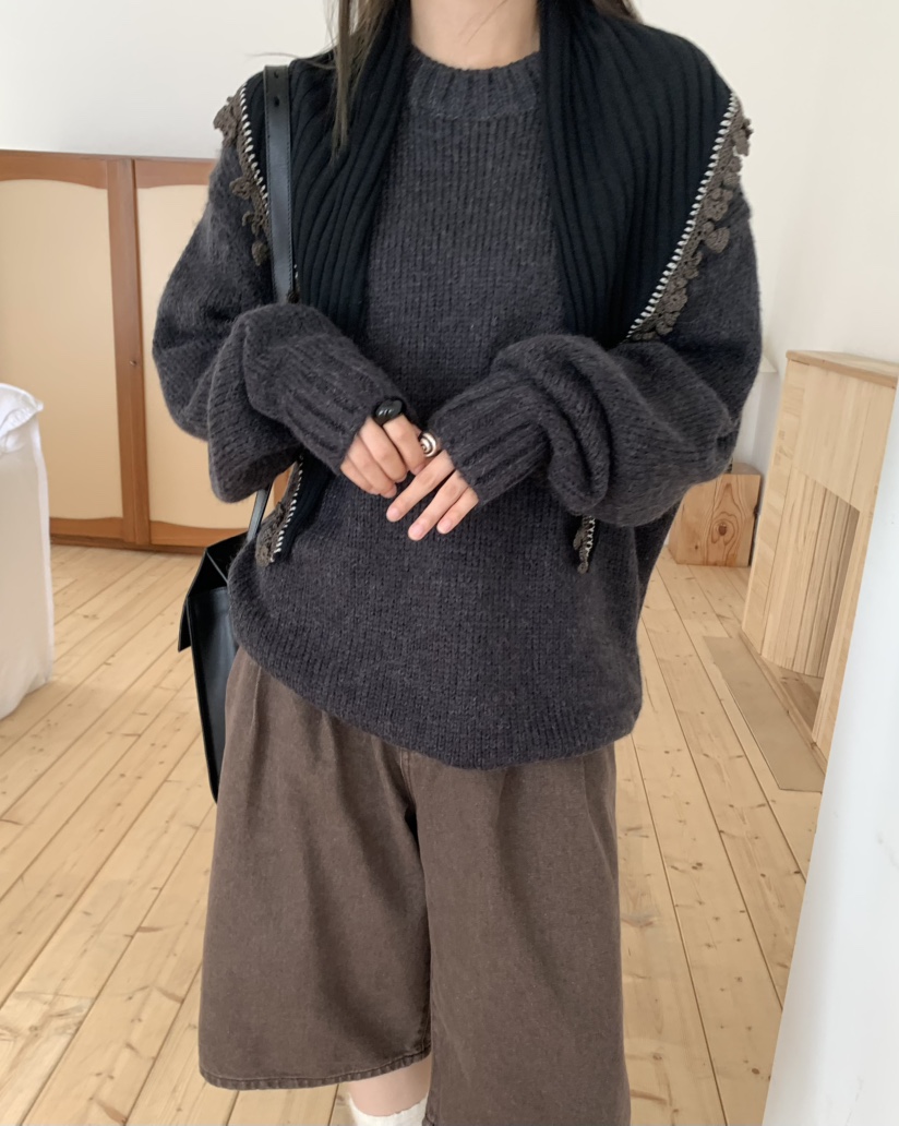 PEBBLE東大門㊣直郵女士新款真品時尚人氣休閑針織衫馬海毛PEBBLE/LAYER針織衫
