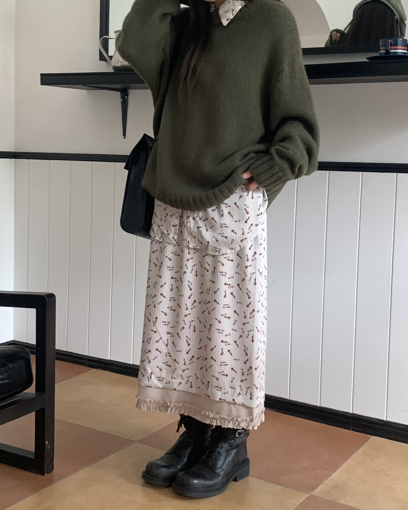 PEBBLE東大門㊣直郵女士新款休閑職業真品25秋冬時尚熱賣長裙PEBBLE/LAYER長裙