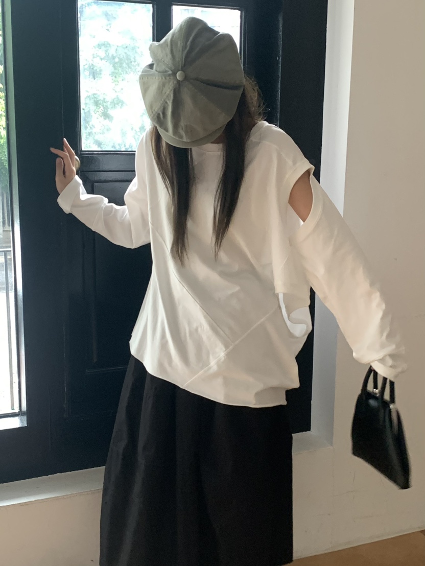 PEBBLE東大門㊣實拍女裝新品時尚真品推薦25秋冬職業長袖T恤PEBBLE/LAYER長袖T恤