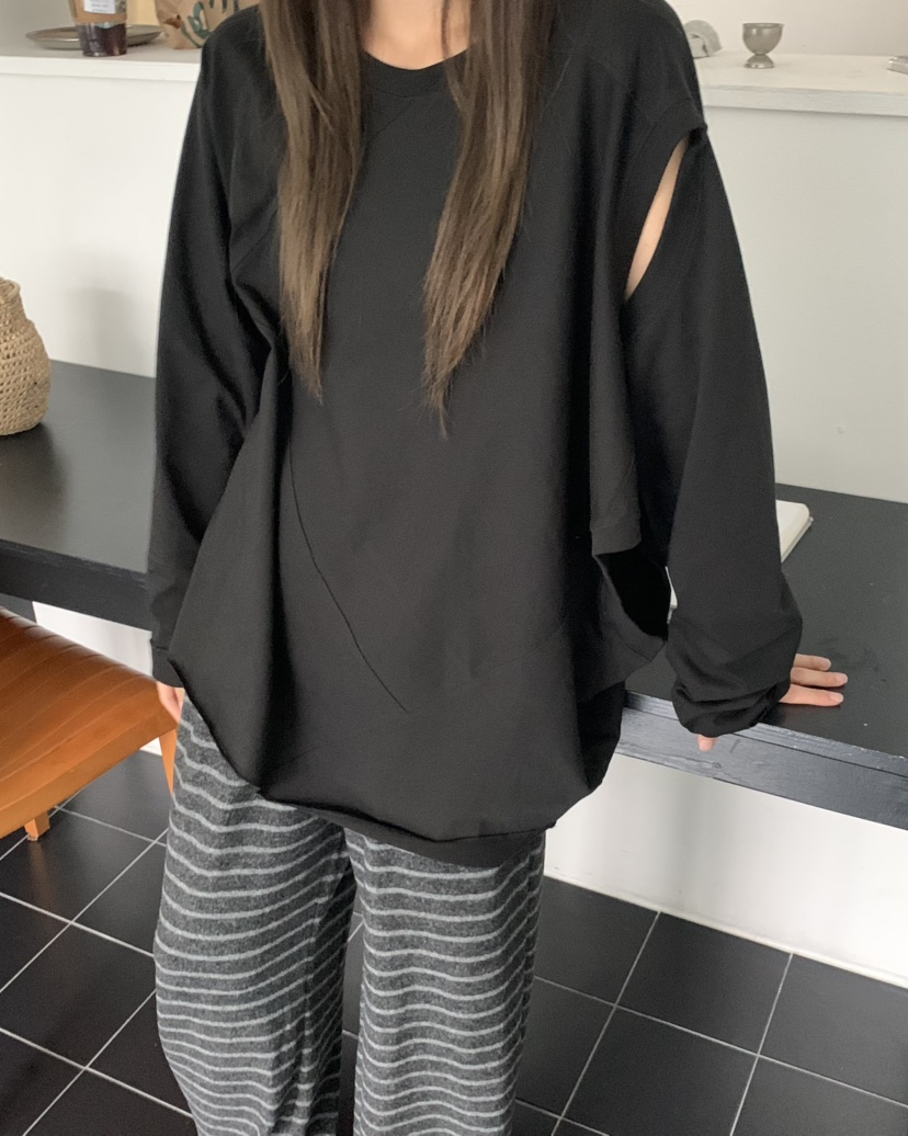 PEBBLE東大門㊣實拍女裝新品時尚真品推薦25秋冬職業長袖T恤PEBBLE/LAYER長袖T恤