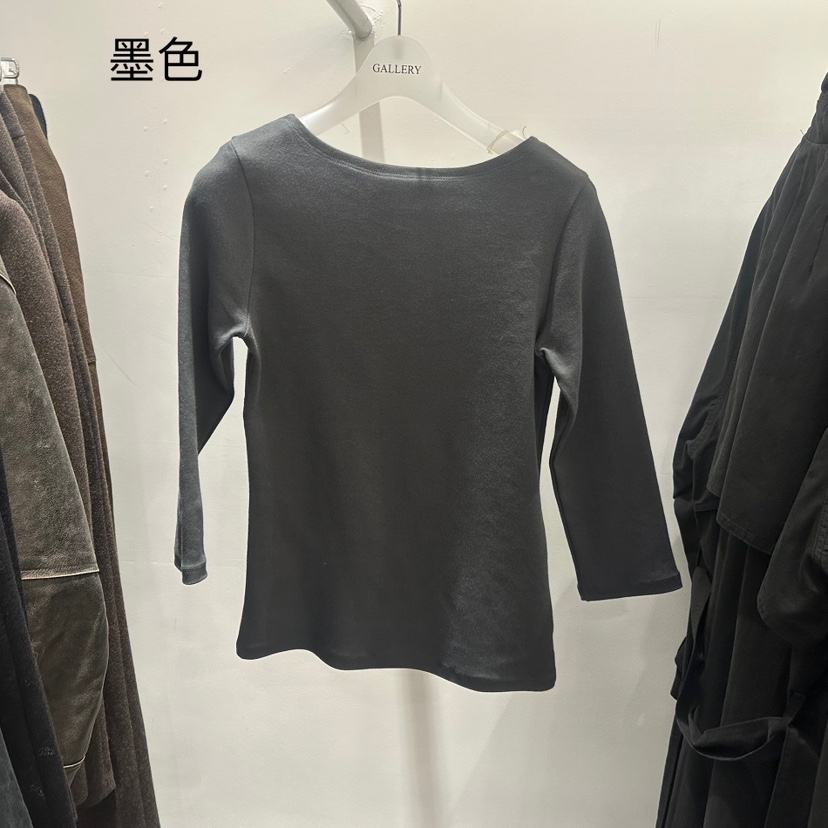 GALLERY-P東大門㊣直郵女士新款25秋冬真品推薦T恤船領羅紋GALLERYT恤圖色3