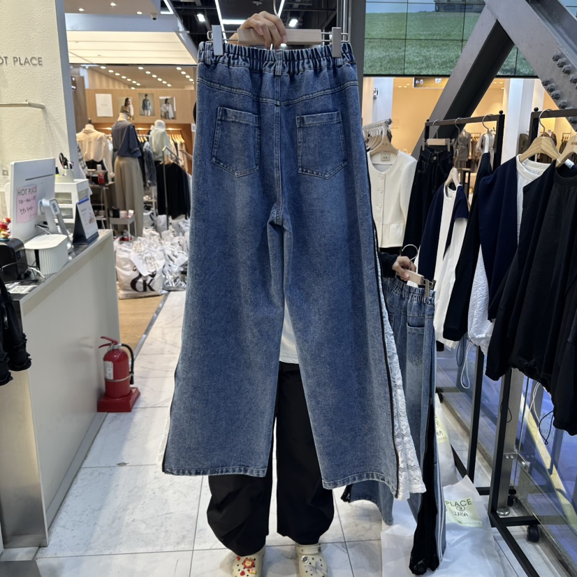 HOT PLACE韓國代購㊣女士新品真品時尚人氣25秋冬牛仔褲條紋HOT PLACE/DREAM GIRIS牛仔褲