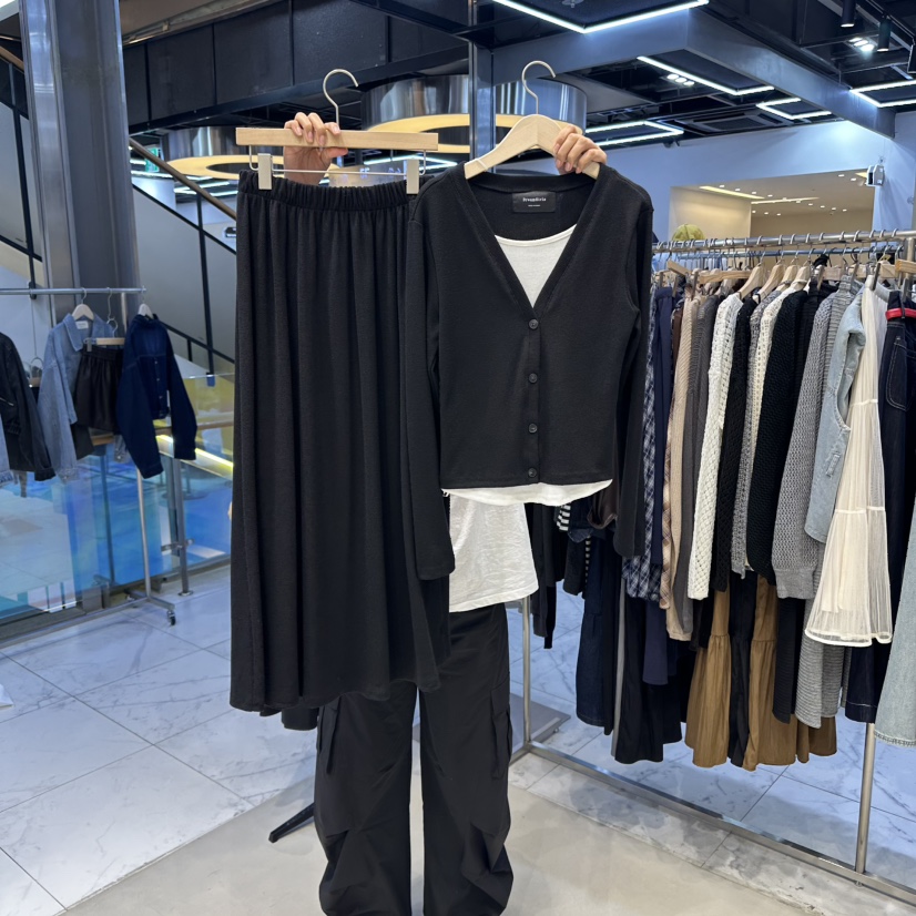 HOT PLACE東大門㊣直郵女裝新品推薦休閑套裝套裝雙層開衫HOT PLACE/DREAM GIRIS套裝圖色2