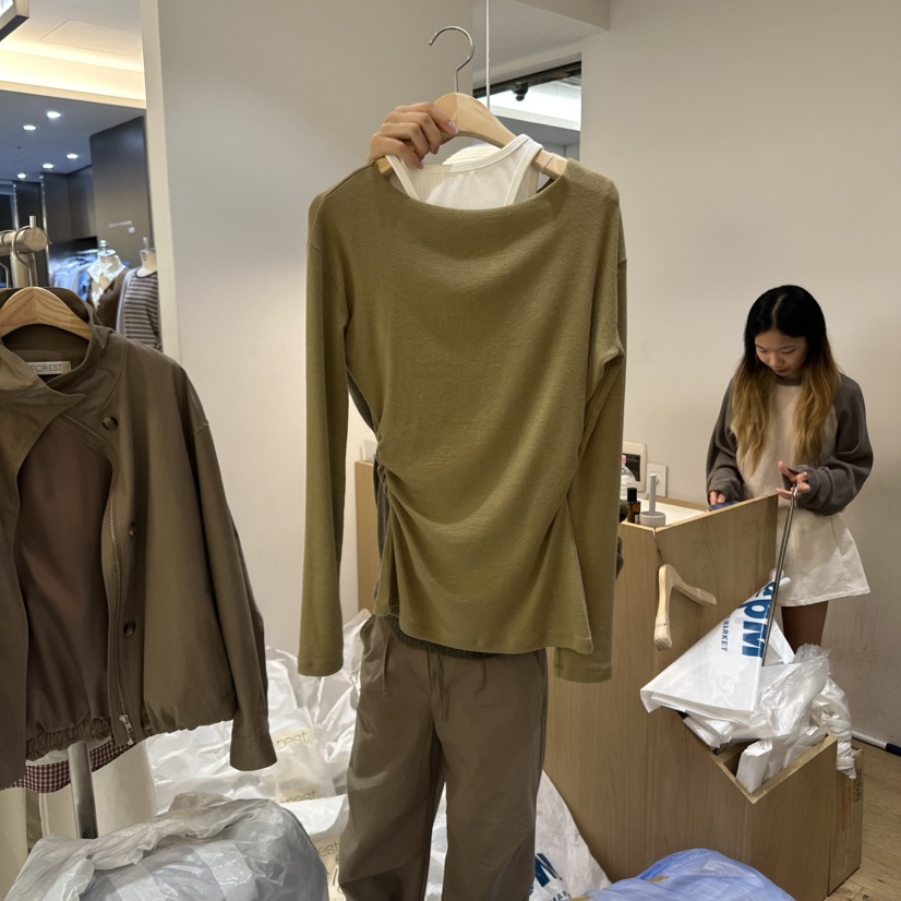 FOREST東大門㊣代購女裝新品職業25秋冬推薦長袖T恤不含內搭FOREST長袖T恤